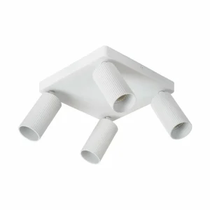 Store Lucide Spot pour plafond Clubs, blanc, 4 lampes, GU10, aluminium