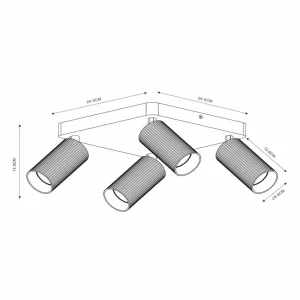 Store Lucide Spot pour plafond Clubs, blanc, 4 lampes, GU10, aluminium
