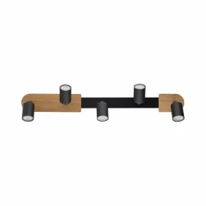 Hot TK Lighting Spot pour plafond Cover Wood, à 5 lampes