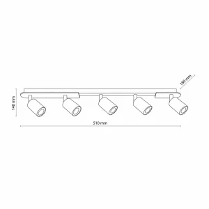 Hot TK Lighting Spot pour plafond Cover Wood, à 5 lampes