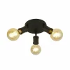 Shop Searchlight Spot pour plafond Dance, 3 lampes, noir, métal, E27, Ø 30 cm