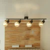 Sale Searchlight Spot pour plafond Dance, 4 lampes, noir, métal, E27, 79 cm