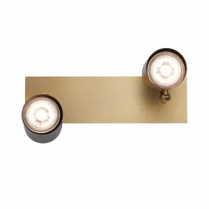 Cheap Näve Spot pour plafond Frida à deux lampes, laiton/noir
