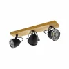 Shop EGLO Spot pour plafond Gatebeck, bois/noir, 3 lampes, bois