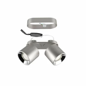 Clearance Trio Lighting Spot pour plafond Guayana GU10 à 2 lampes nickel