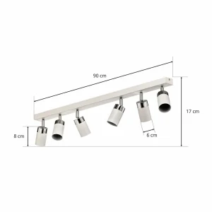 Best Sale Eko-Light Spot pour plafond Joker, blanc/argenté, à 6 lampes