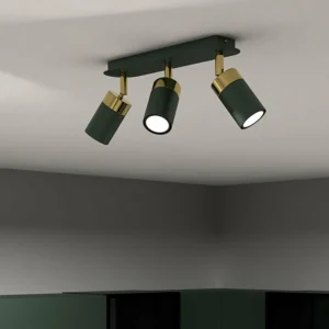 Sale Eko-Light Spot pour plafond Joker, vert/doré, à 3 lampes