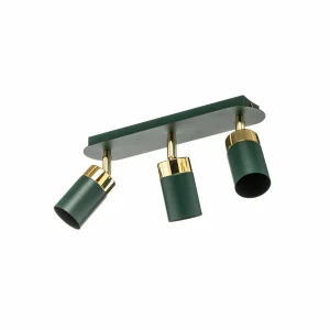 Sale Eko-Light Spot pour plafond Joker, vert/doré, à 3 lampes