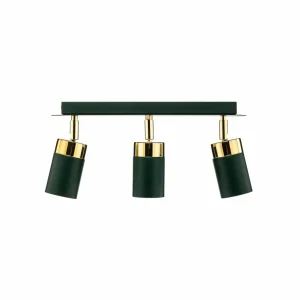 Sale Eko-Light Spot pour plafond Joker, vert/doré, à 3 lampes