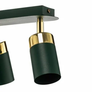 Sale Eko-Light Spot pour plafond Joker, vert/doré, à 3 lampes