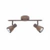 Hot Brilliant Spot pour plafond Lava, longueur 37 cm, vieux cuivre, à 2 lampes, métal