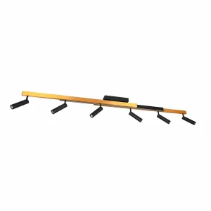Fashion Trio Lighting Spot pour plafond LED Zeno, 6 spots, noir/or, métal