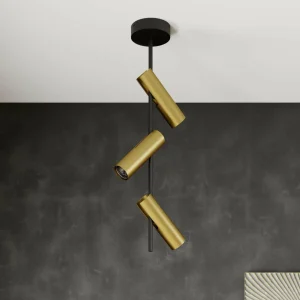 Clearance SIGMA Spot pour plafond Leda 3, à 3 lampes, noir-or