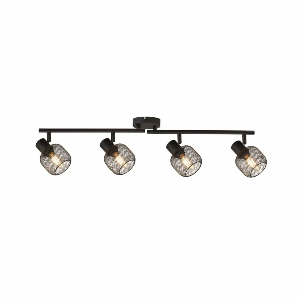 spot_pour_plafond_meshy_noir_mtal__lampes_e__cm_1.webp Sale Searchlight Spot pour plafond Meshy, noir, métal, 4 lampes, E14, 79 cm