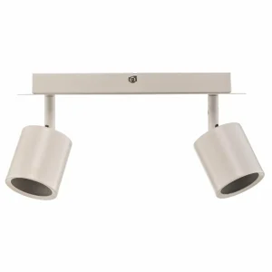 Clearance Luminex Spot pour plafond Modo en inox, blanc, deux lampes