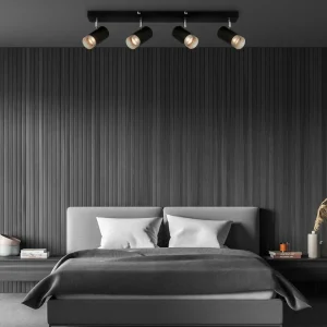 Discount Briloner Spot pour plafond Plek GU10 noir/argent à 4 lampes
