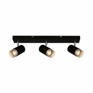 Fashion Briloner Spot pour plafond Plek GU10 noir/argent à 3 lampes