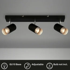 Fashion Briloner Spot pour plafond Plek GU10 noir/argent à 3 lampes