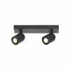 New Freelight Spot pour plafond Razza, noir, longueur 38 cm, à 2 lampes, métal