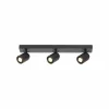 Store Freelight Spot pour plafond Razza, noir, longueur 61 cm, 3 lampes, métal