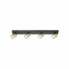 Cheap Freelight Spot pour plafond Razza, noir/or, longueur 82 cm, à 4 lampes.