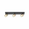 Sale Freelight Spot pour plafond Razza, noir/or, longueur 61 cm, à 3 lampes.