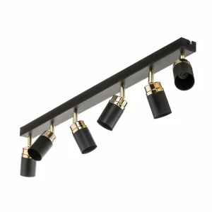 Cheap Luminex Spot pour plafond Reno, à 6 lampes, noir/doré
