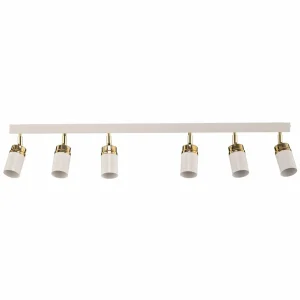Shop Luminex Spot pour plafond Rondo blanc/or à 6 lampes