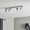Fashion SOLLUX LIGHTING Spot pour plafond Round gris, 4 lampes linéaire