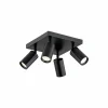 Flash Sale Argon Spot pour plafond Sado, noir, acier, ajustable, à 4 lampes