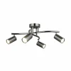 Store Lucea Spot pour plafond Spotte, noir-chromé, à 4 lampes