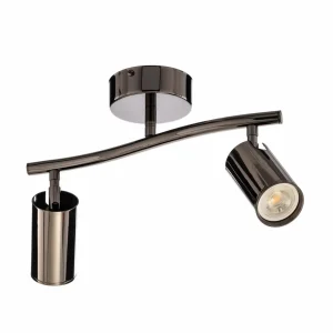Flash Sale Lucea Spot pour plafond Spotte, noir-chromé, à 2 lampes