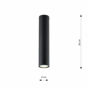Best EMIBIG LIGHTING Spot pour plafond Tecno 1M, acier, GU10, hauteur 30 cm, noir