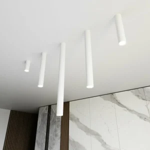 Best Sale EMIBIG LIGHTING Spot pour plafond Tecno 1XL, acier, GU10, hauteur 60 cm, blanc