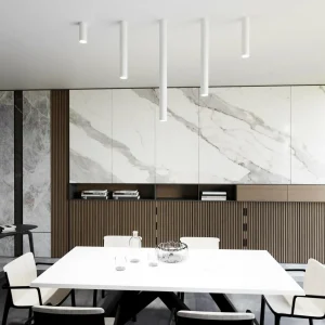 Best Sale EMIBIG LIGHTING Spot pour plafond Tecno 1XL, acier, GU10, hauteur 60 cm, blanc