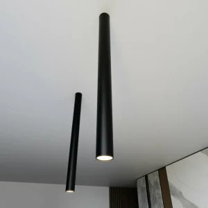 Shop EMIBIG LIGHTING Spot pour plafond Tecno 1XXL, acier, GU10, hauteur 80 cm, noir