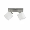 Flash Sale Reality Leuchten Spot pour plafond Tommy, nickel/blanc, longueur 28 cm, à 2 lampes Tissu
