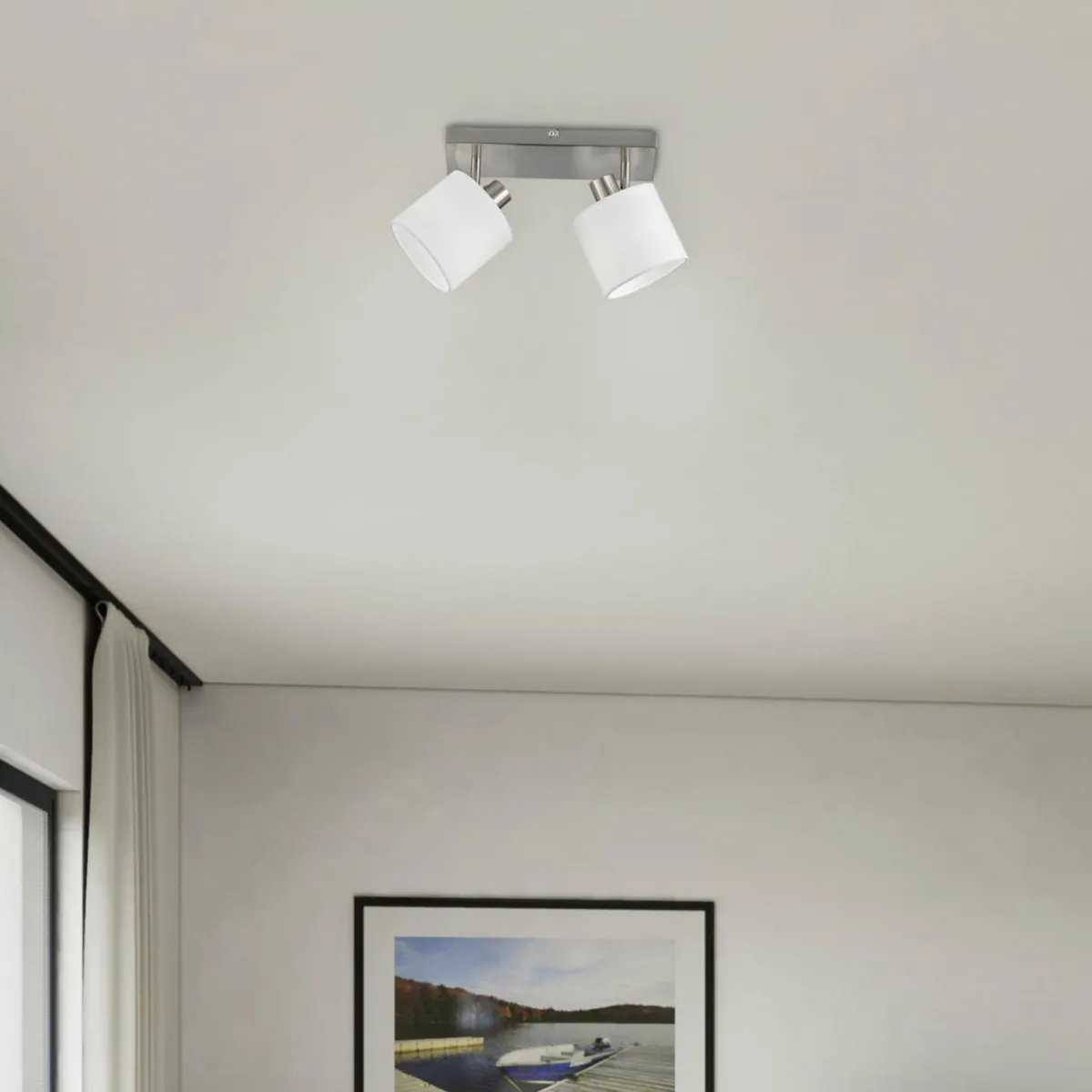 spot_pour_plafond_tommy_nickelblanc_longueur__cm___lampes_tissu_1.webp Flash Sale Reality Leuchten Spot pour plafond Tommy, nickel/blanc, longueur 28 cm, à 2 lampes Tissu
