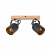 Cheap Brilliant Spot pour plafond Tronte, longueur 37,5 cm, noir/or, à 2 lampes.