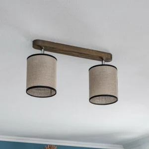 Sale BRITOP Spot pour plafond Tubo, pin, beige, à 2 lampes