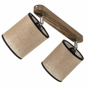 Sale BRITOP Spot pour plafond Tubo, pin, beige, à 2 lampes