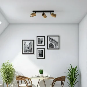 Best Sale SIGMA Spot pour plafond Zoom, à 3 lampes, noir/doré