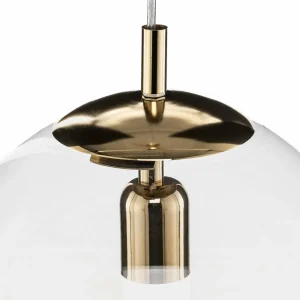 Hot ALDEX Suspension 562, verre clair, calotte/rosace dorée