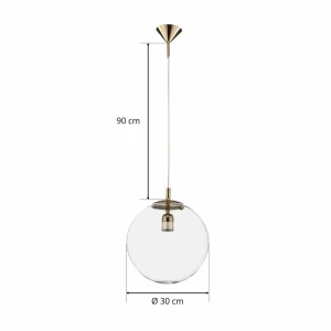 Hot ALDEX Suspension 562, verre clair, calotte/rosace dorée