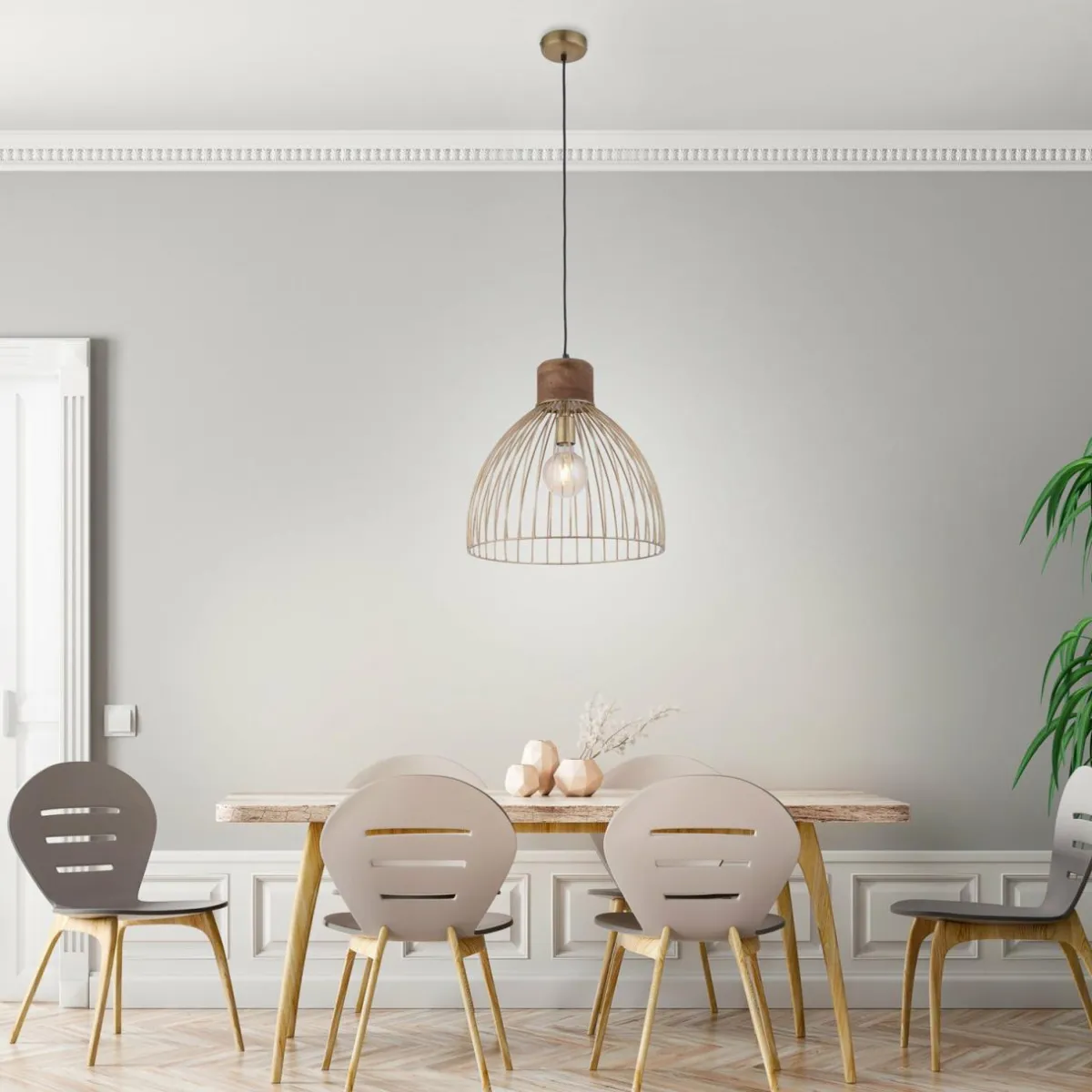 suspension_alami_bois_de_manguier_laiton_mat___lampes_0.webp Discount JUST LIGHT. Suspension Alami bois de manguier laiton mat à 3 lampes.