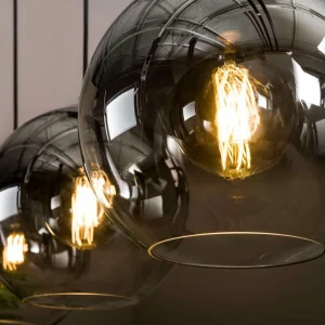 Clearance Zijlstra Suspension Allessandra à 3 lampes, Ø 29 cm, gris fumé, verre