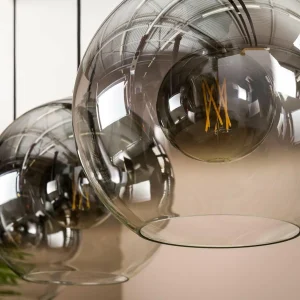 Clearance Zijlstra Suspension Allessandra à 3 lampes, Ø 29 cm, gris fumé, verre