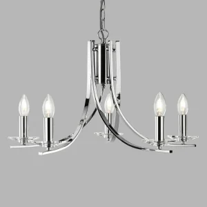 New Searchlight Suspension Ascona élégante 5 flammes chrome