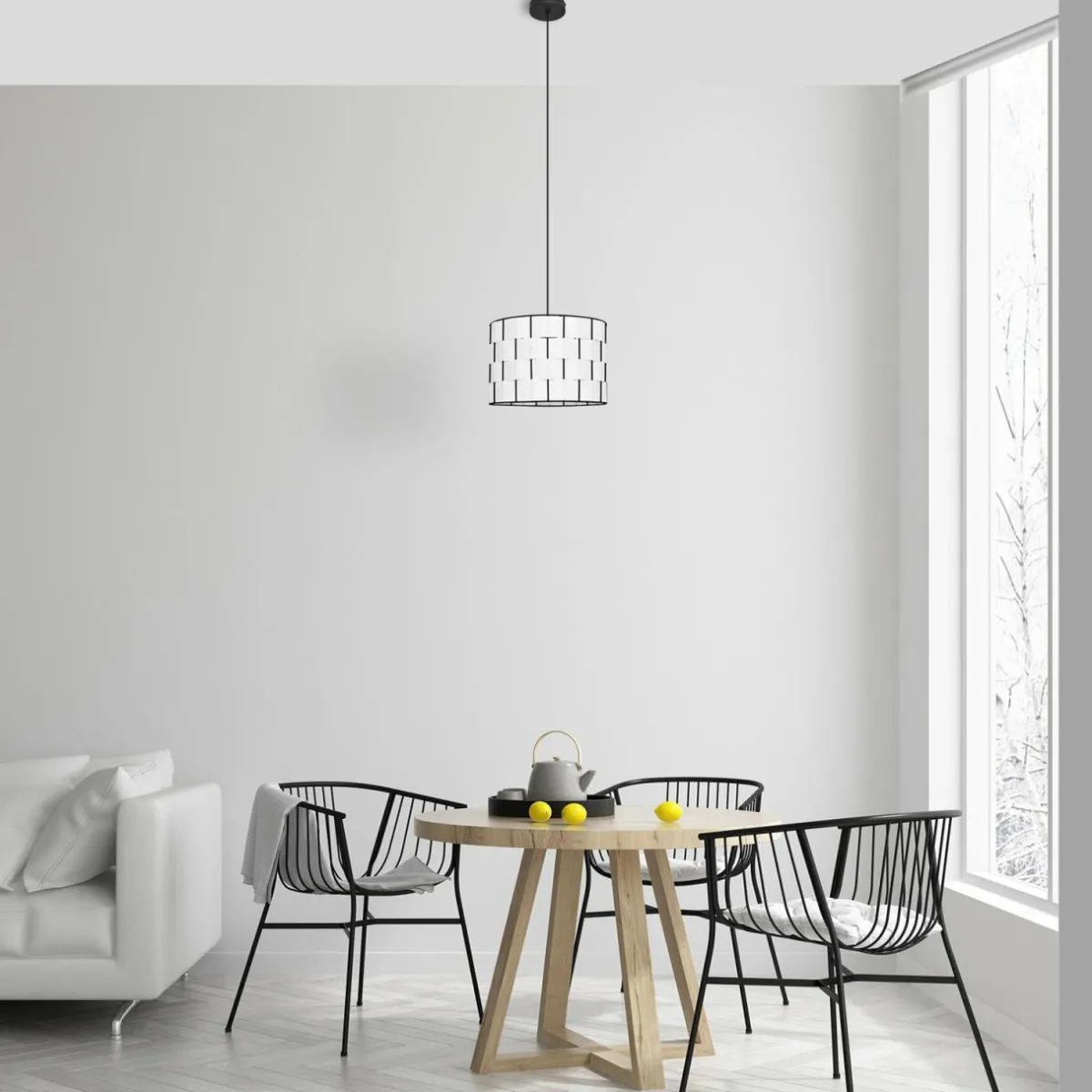 suspension_atlanta_blanc___cm_textile_e_2.webp Best Sale HELAM Suspension Atlanta, blanc, Ø 30 cm, textile, E27