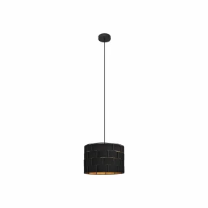 Best Sale HELAM Suspension Atlanta, noir, Ø 30 cm, textile, E27